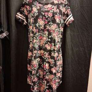 No Comment Floral Women's Dress - Black and Pink